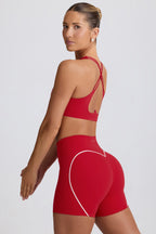 Chic Soft Active Mini Shorts in Hot Red