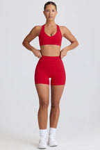 Chic Soft Active Mini Shorts in Hot Red