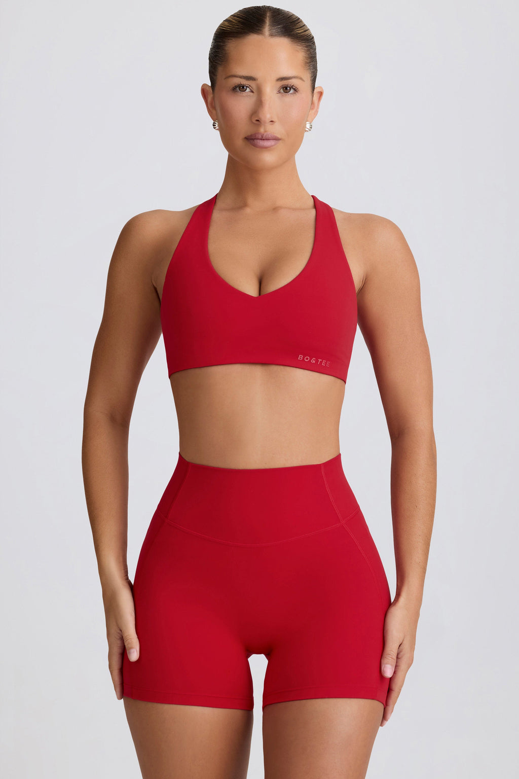 Chic Soft Active Mini Shorts in Hot Red