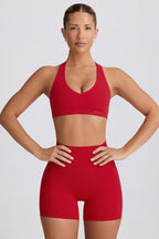 Chic Soft Active Mini Shorts in Hot Red