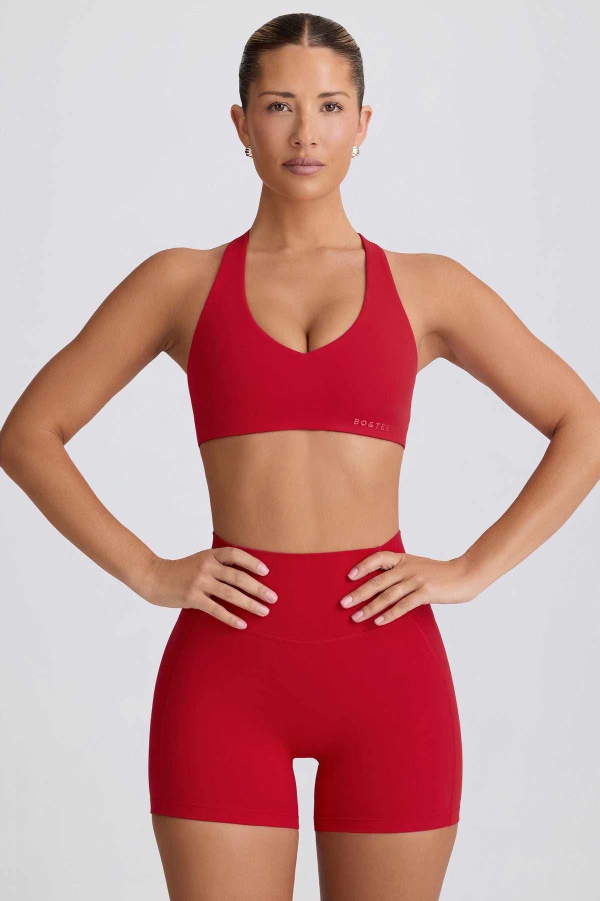 Chic Soft Active Mini Shorts in Hot Red
