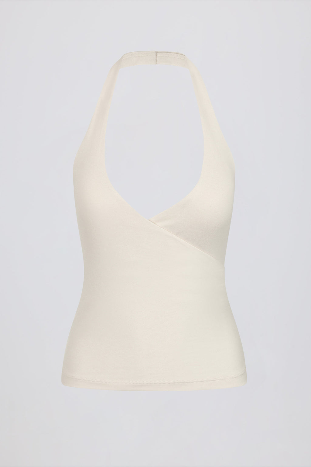 Chic Halterneck Open-Back Tank Top in Vanilla