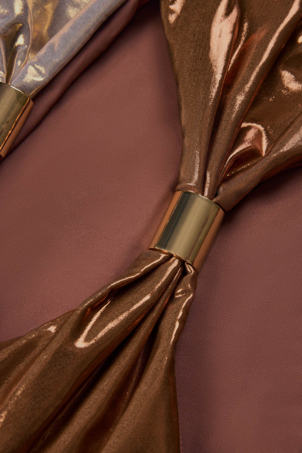 Chic Panelled Cut-out Swimsuit in Bronze Gold