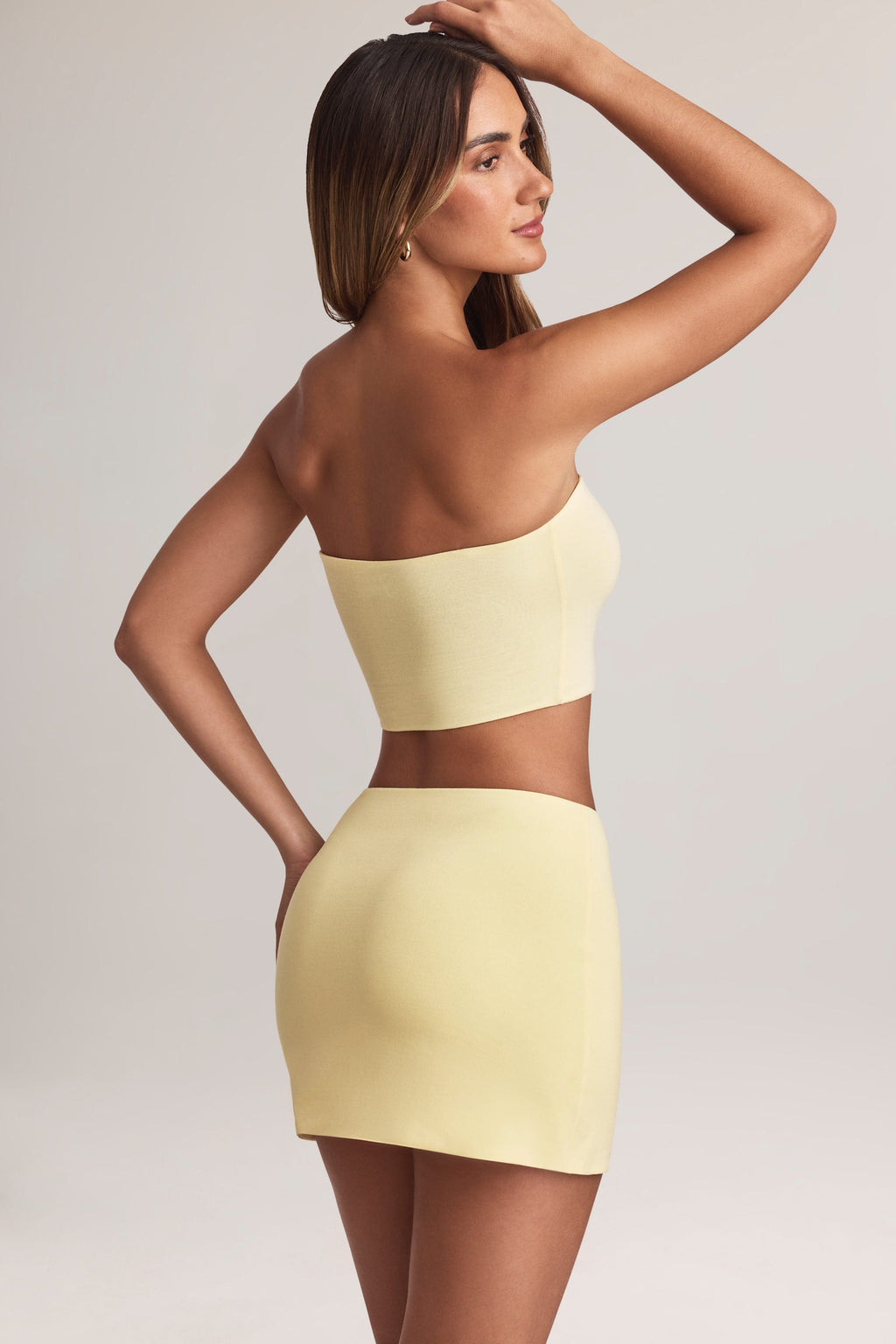 Chic Modal Mid-Rise A-Line Mini Skirt in Lemon Sherbet
