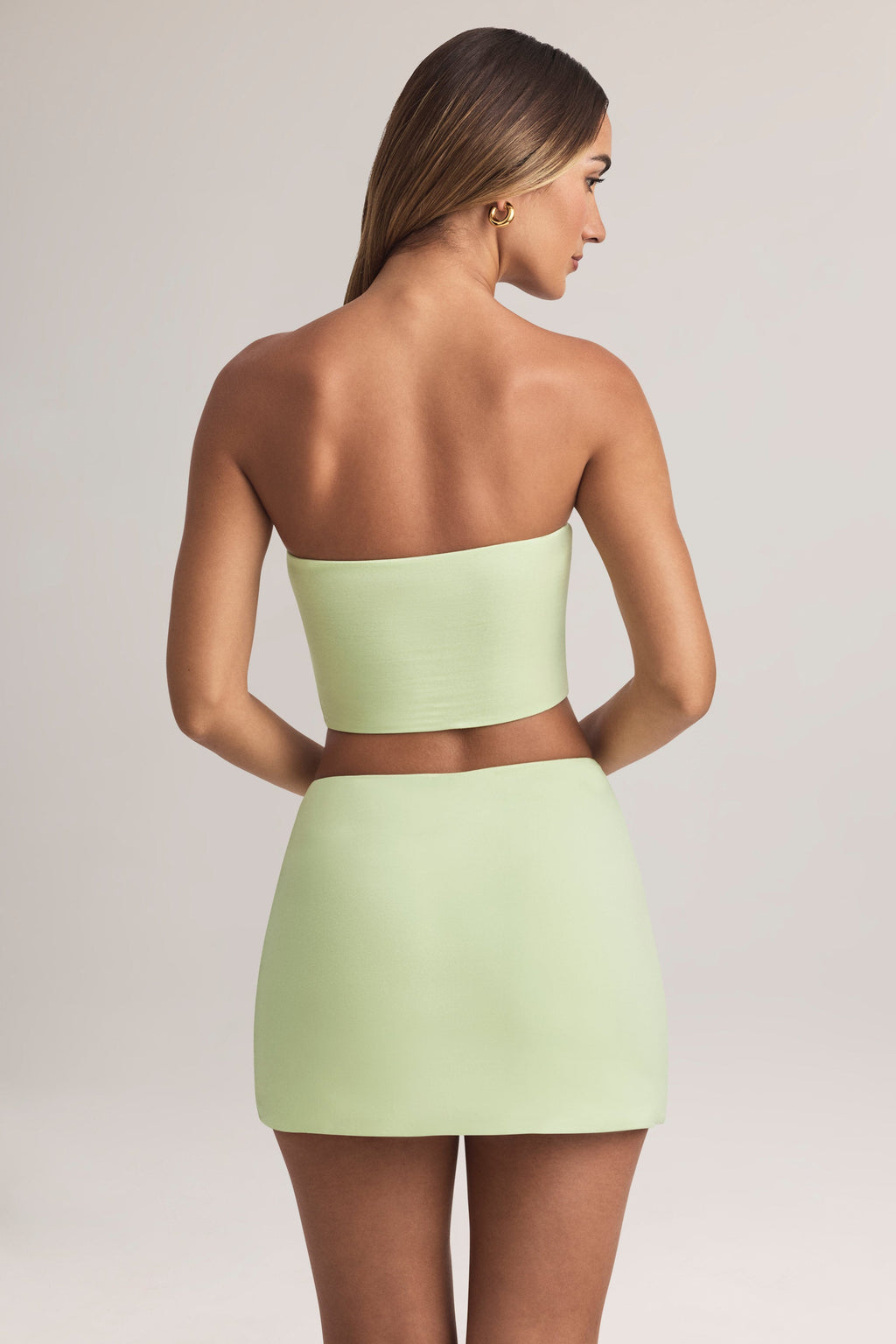 Chic Modal Mid-Rise A-Line Mini Skirt in Sage Green