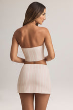 Chic Modal Mid-Rise A-Line Mini Skirt in Stripe Print