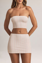 Chic Modal Mid-Rise A-Line Mini Skirt in Stripe Print